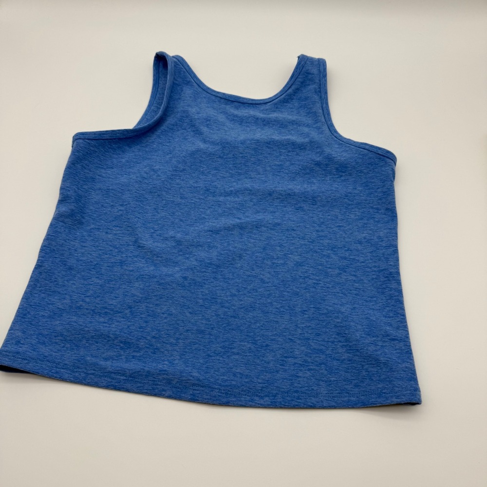 Athletic Works ButterCore Tank Top XL Blue Built In Bra Open Back Workout